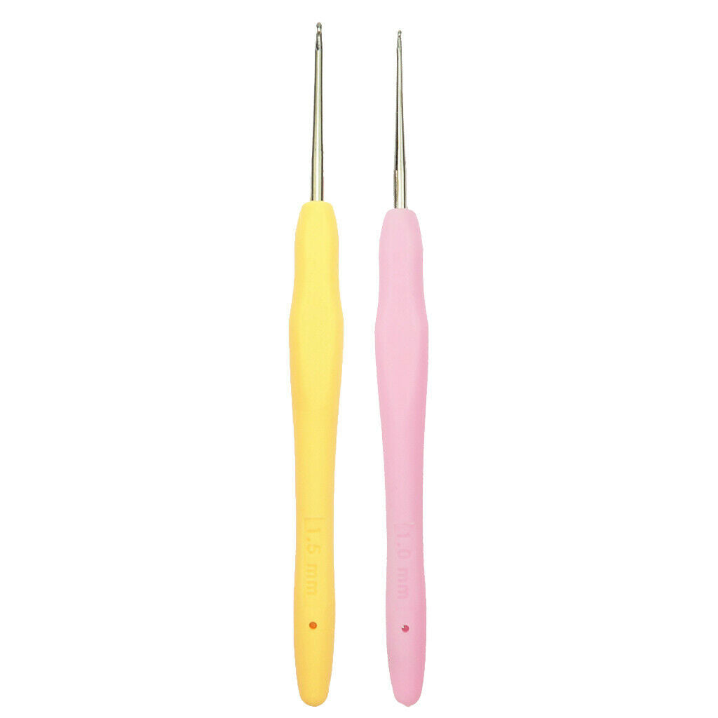 2 Units Crochet Hook Stainless Steel Pin Sewing Pins Pasadro 1.0mm 1.5mm