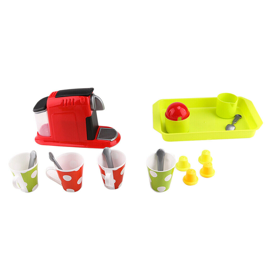 21pcs Plastic Simulation Coffee Maker Playset Kitchen Pretend Toys For Kids