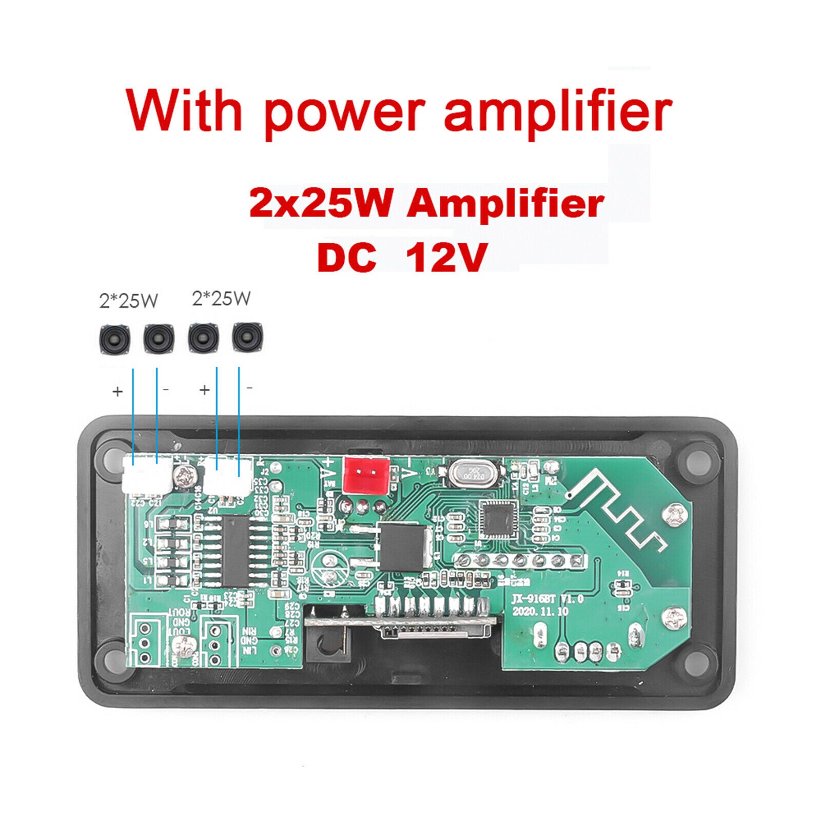 MP3 Player Decoder Board LED Display Red Digital Support FM USB AUX TF 7-18V