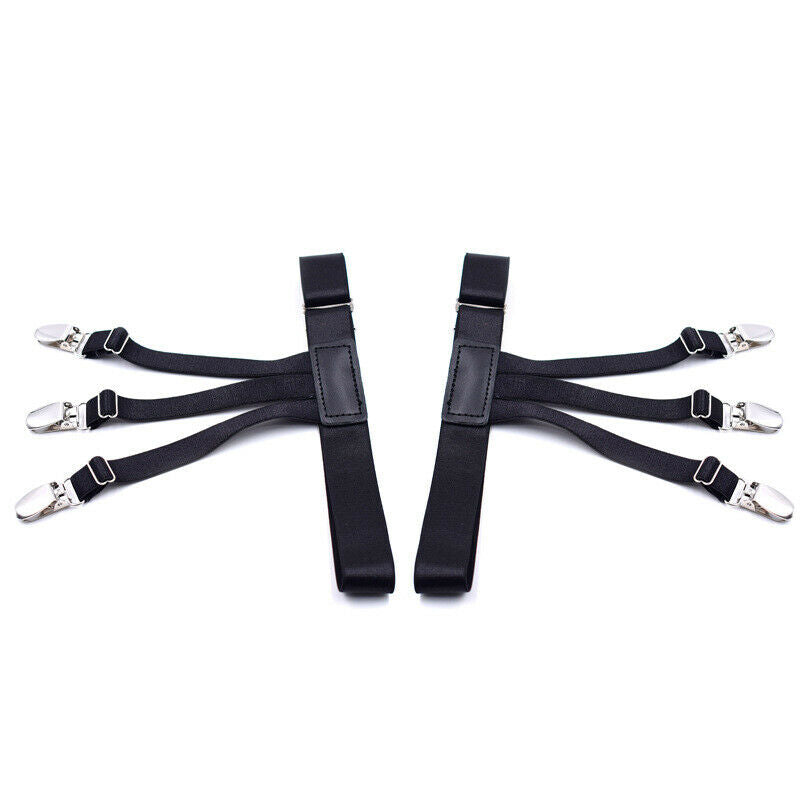 Men Shirt Stays Holders Adjustable Elastic Suspenders Suit Brace Garter Belt New