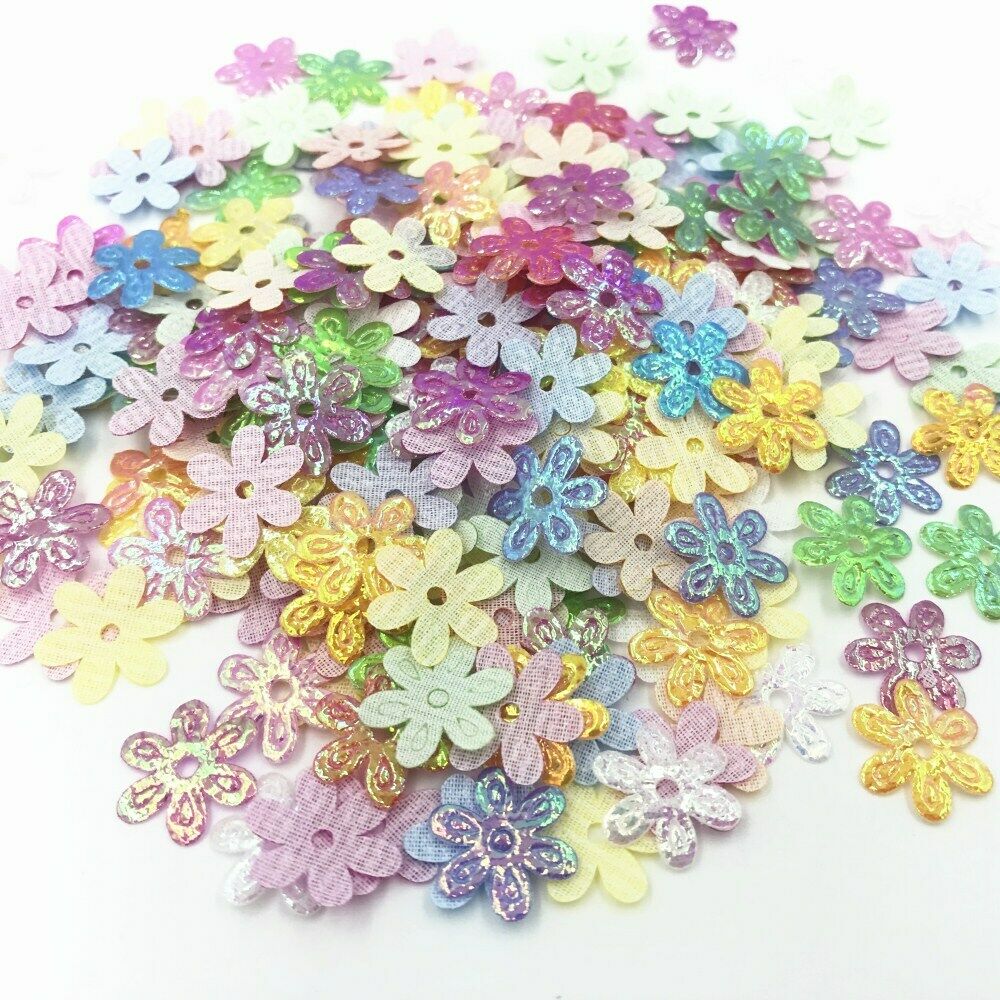 500pcs Mixed Color Flower Appliques decoration scrapbooking clothing crafts 16mm