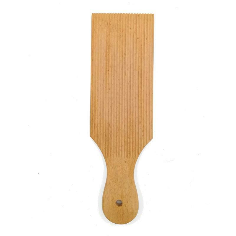 Gnocchi Pasta Plate Spiral Noodle Tool Wooden Butter Table Stripe Pattern Noodle