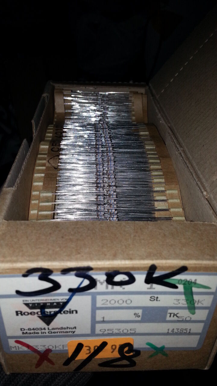 250pcs NOS ROE GERMANY MK1 330K 1% 1/4W HI END METAL FILM AUDIO RESISTORS !