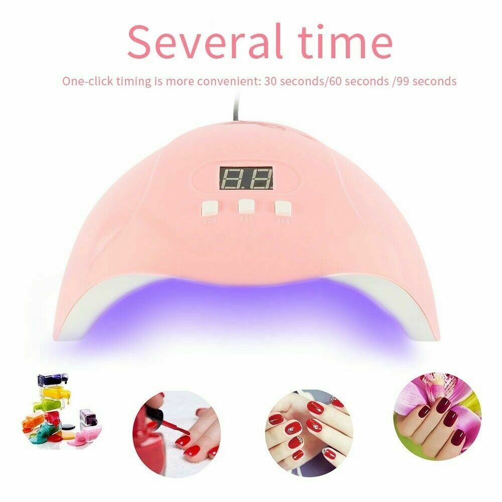 LED UV Nails Gel Polish Dryer Lamp Smart Sensing Manicure Machine Light 54W