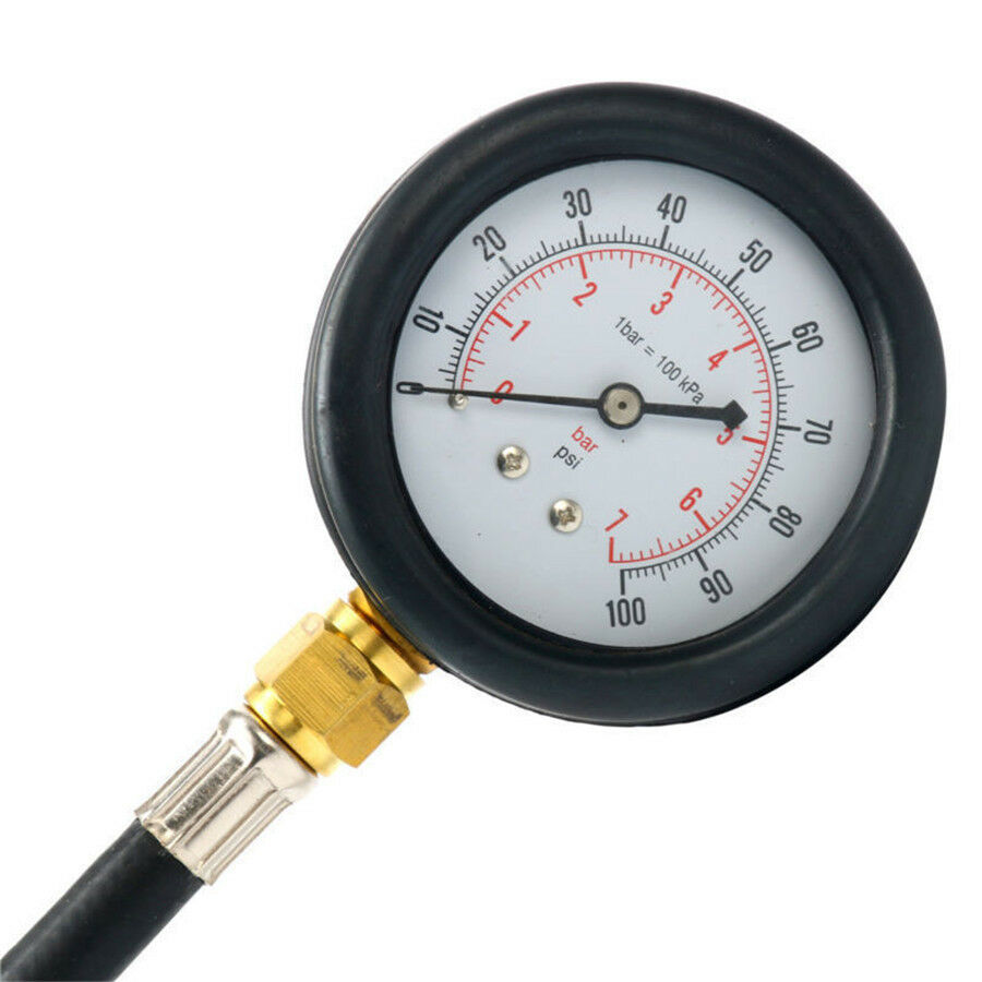 0-100 PSI Fuel Injection Pump Pressure Injector Tester Test Pressure Gauge Kit