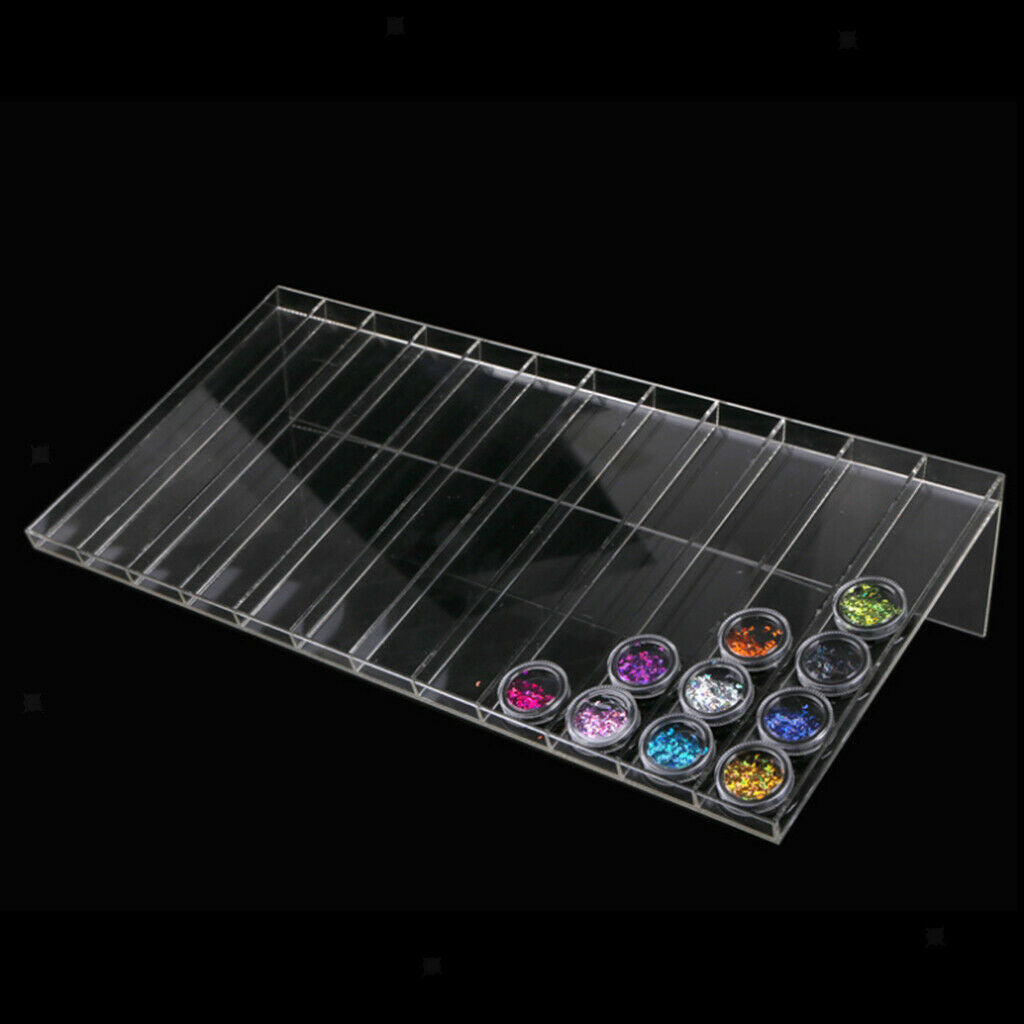 Acrylic Nail Art Powder Display Stand Nail Buffer Storage Holder Shelf Salon