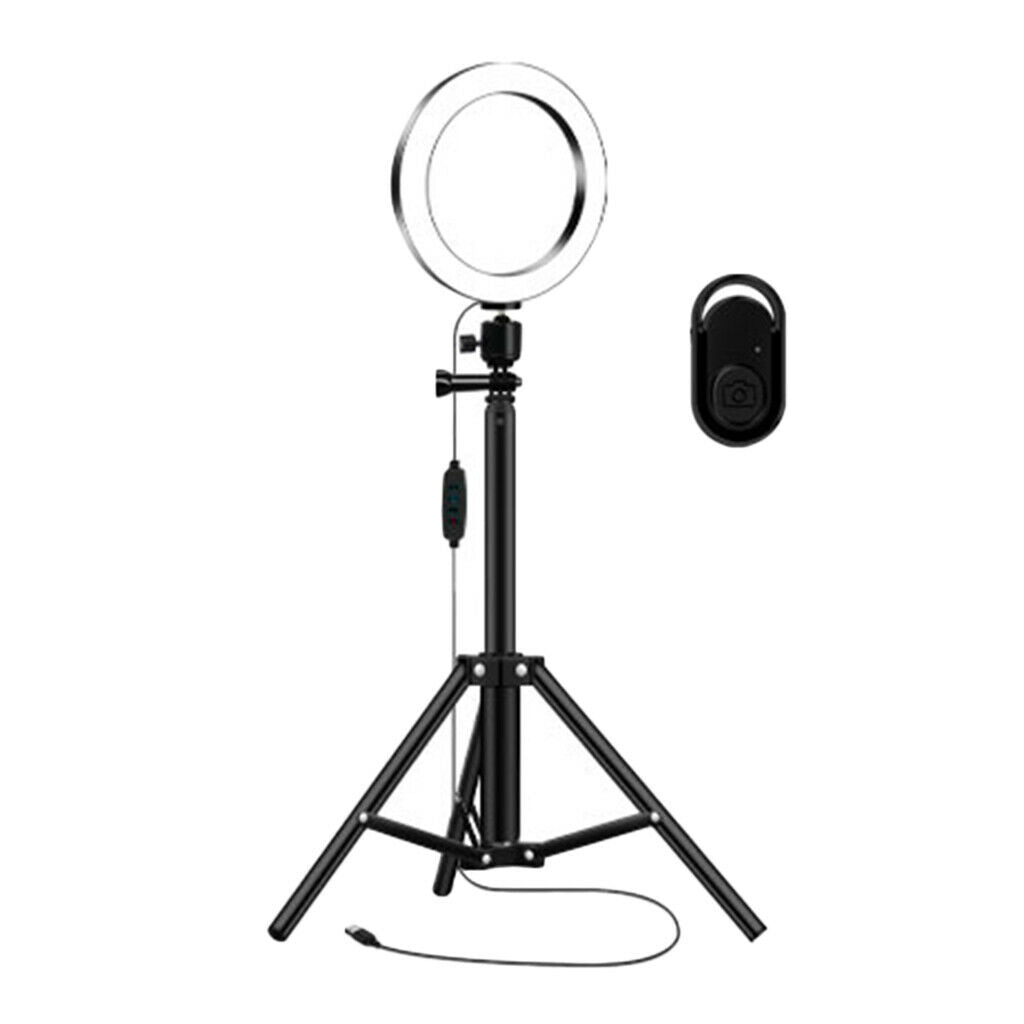 USB Plug LED 10" Ring Light Tripod Stand Phone Holder for Live Stream Makeup