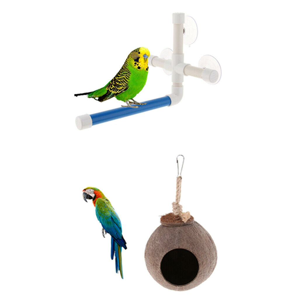 Parakeets Bird Bath Standing Platform,Suction Cup Window Basking,Bird Play Stand