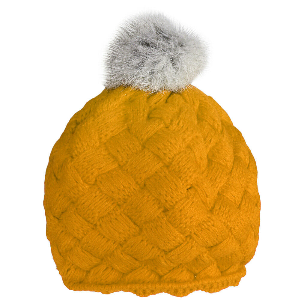 Lovely Baby Kids Knitting Beret Beanie Hat Yellow