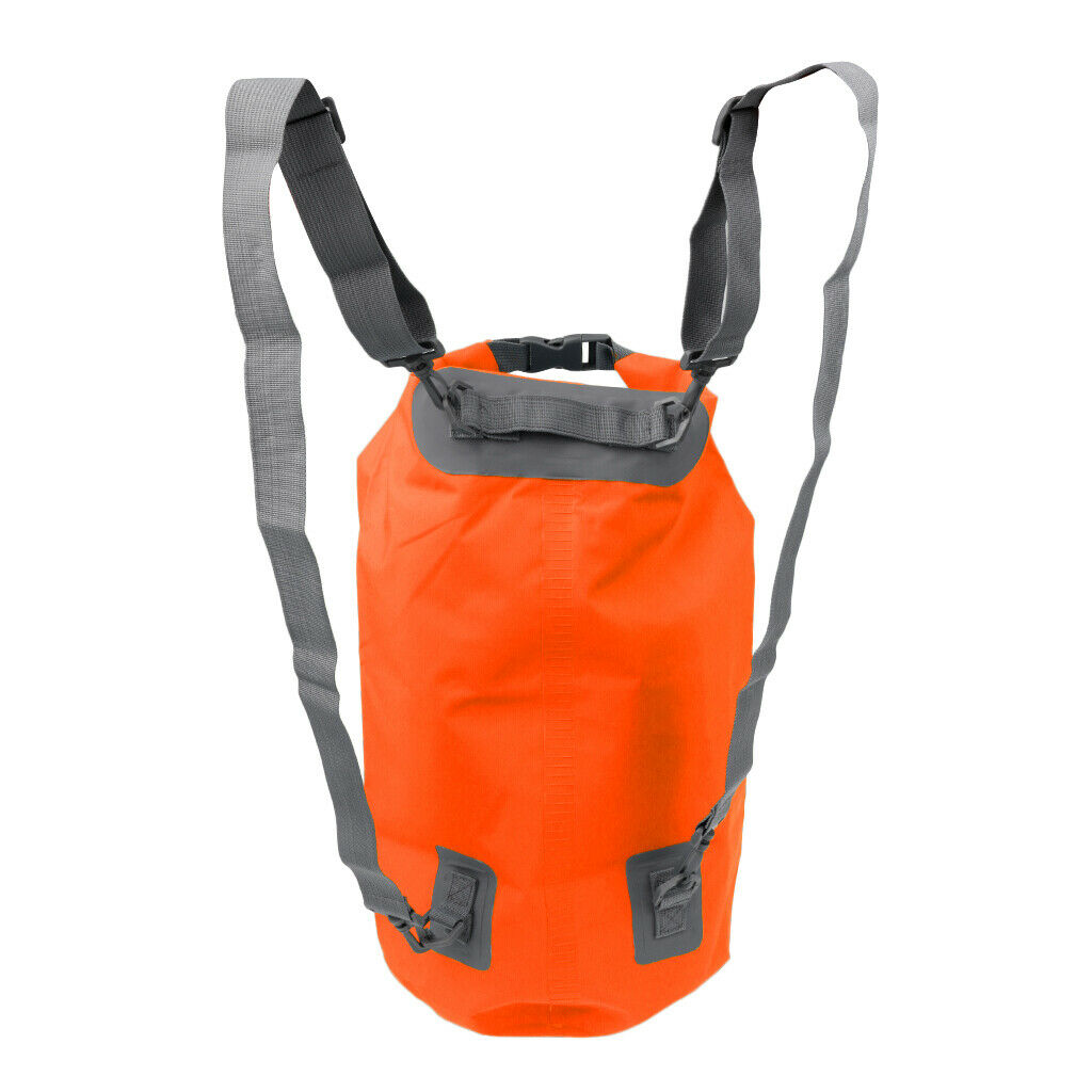 Waterproof Dry Sack Backpack Bucket Bag Camping Kayaking Travel 15L orange
