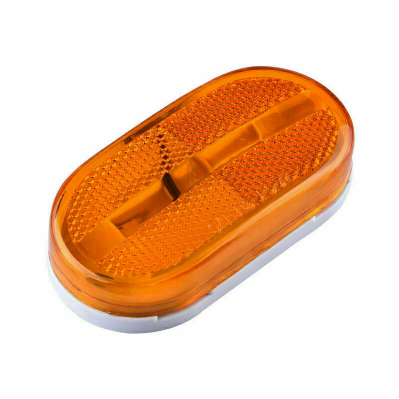 2pcs 4" Oval Clearance Amber LED Lamp 6 Diode Trailer Truck Side Marker Light