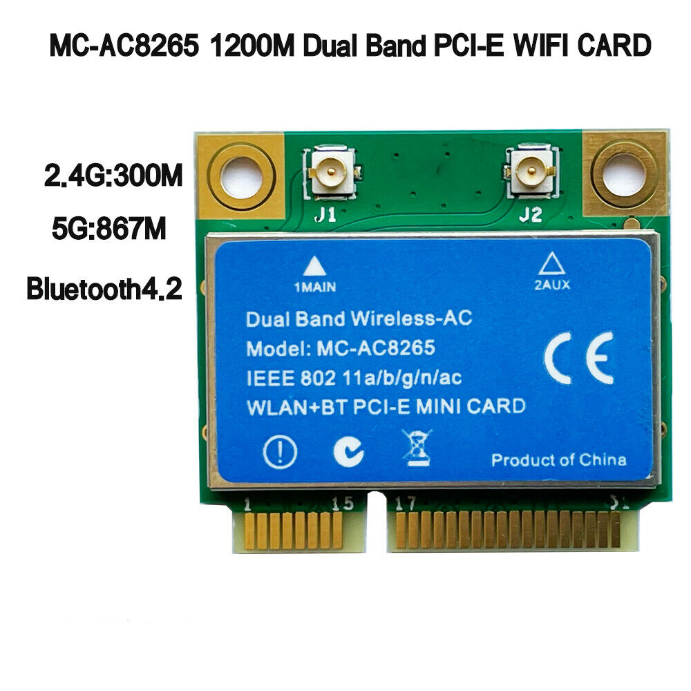 Dual Band 2.4G/5G BT4.2 PC-E Wifi Card For Intel 8265NGW 8265D2W 8265HMW