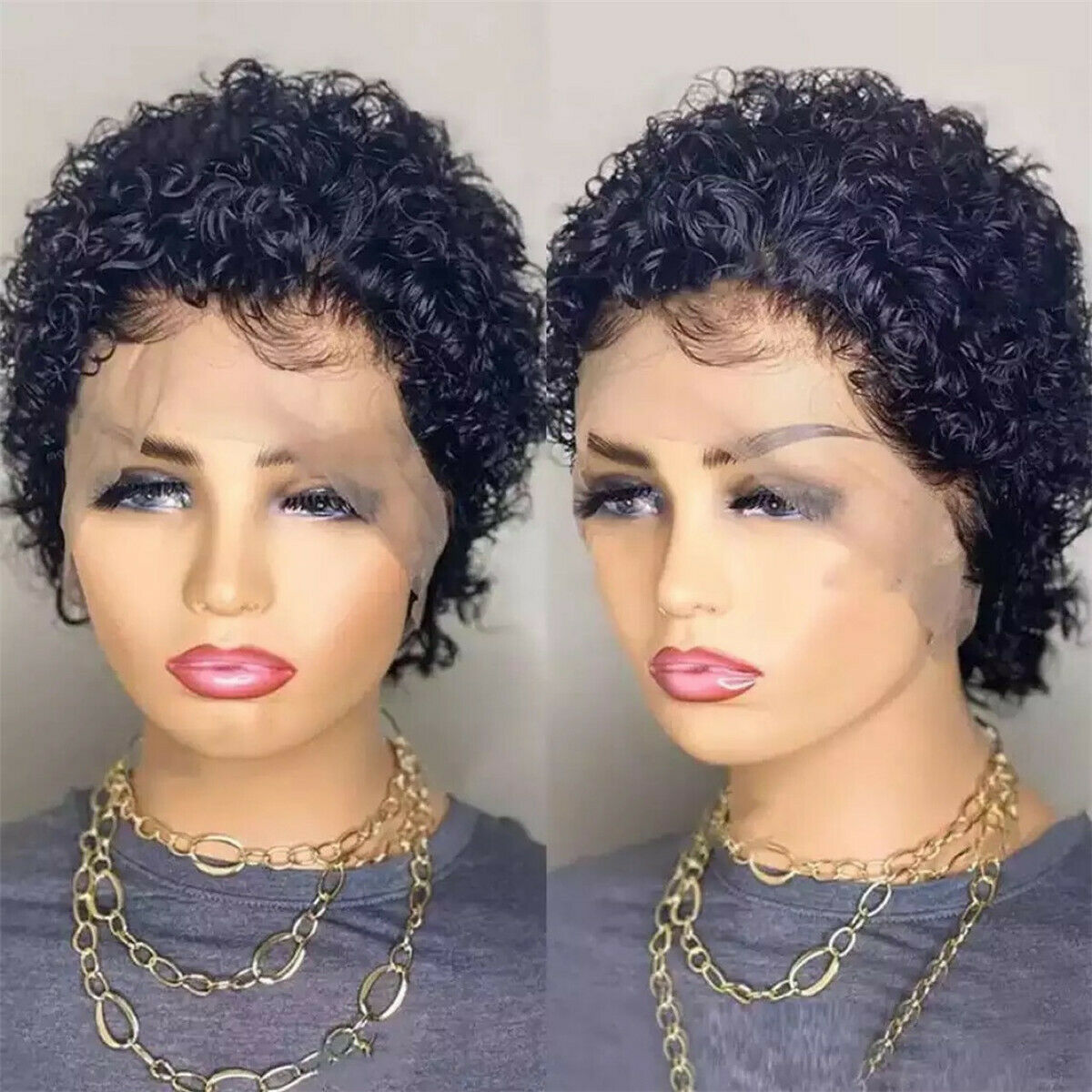 Women Short Curly Wig Twist Wig Human Hair Wigs One Size For Role Plays Daily