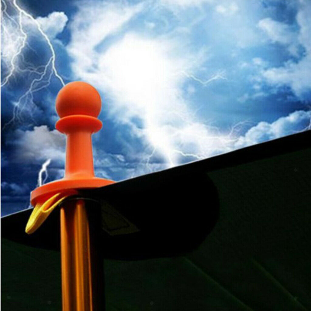 2Pcs Tent Lightning Protection Camping Anti-Thunder End   Ends Accessories
