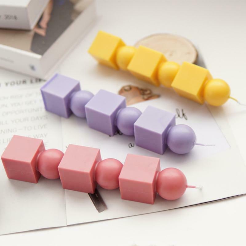 Plastic Candle Mold Geometric Cylinder Candle Making Molds DIY Handmade Beeswax