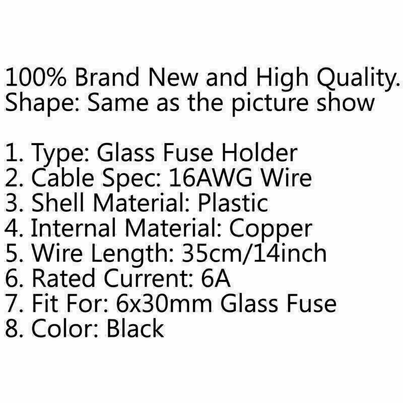 20Pcs 6x30mm AGC Glass Fuse Holder In-line Screw Type With 16 AWG Wire Cable CN