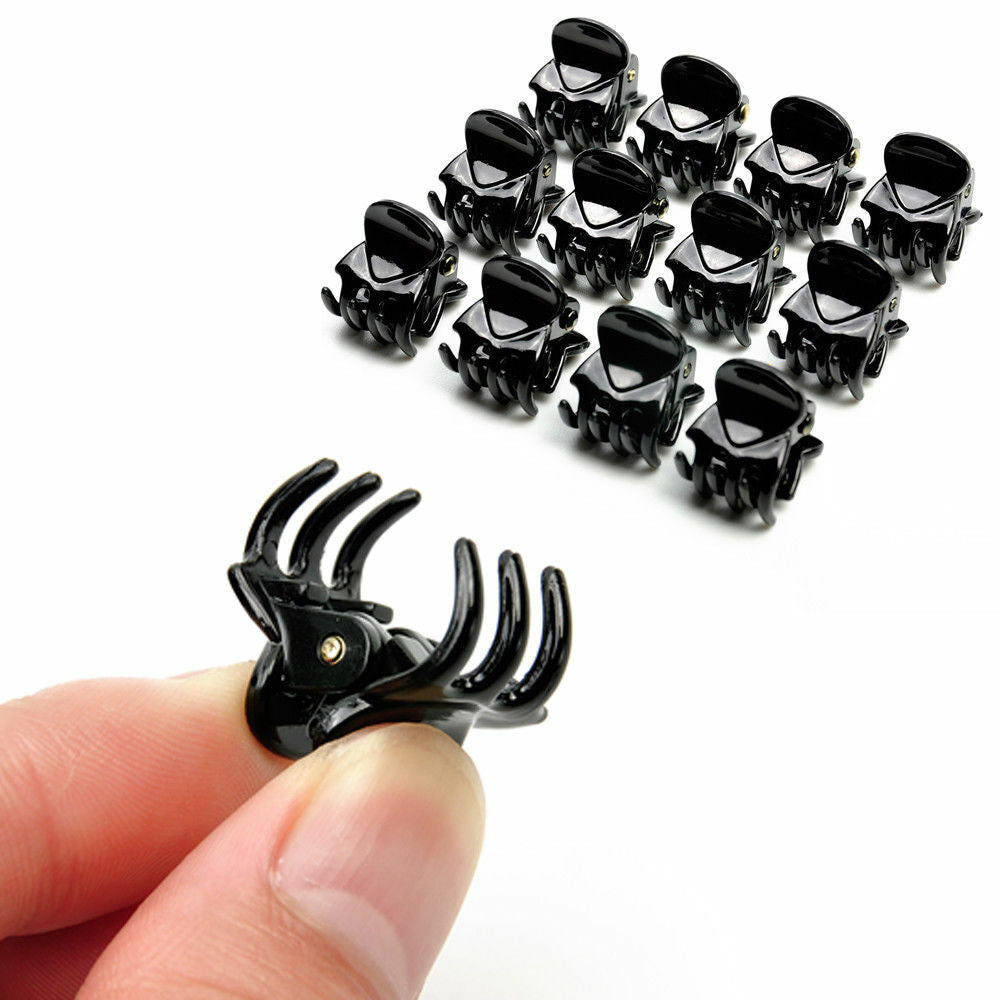 12PCS Black Plastic Mini Hairpin 6 Claws Hair Clip Clamp Accessories For Ladies