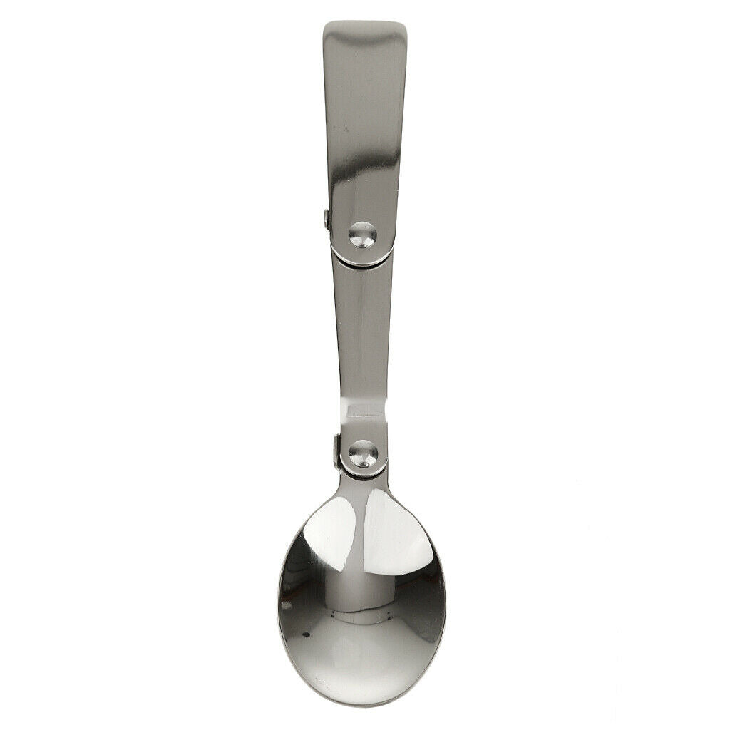 Stainless Steel Outdoor Foldable Spoon Tableware for Cookout Picnic 16cm