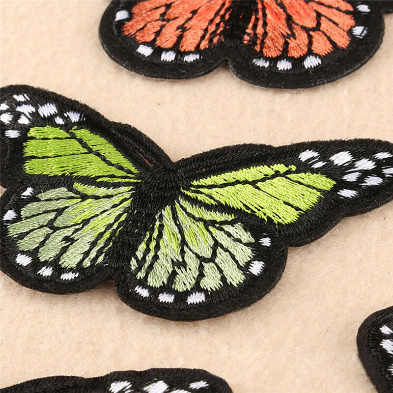 5PCS Embroidery Butterfly Embroidered Sew On Patch Badge Fabric Applique D.l8