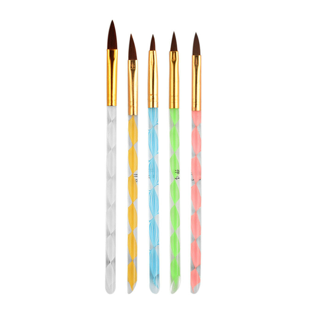 5 lot Thread Acrylic Nail Art Brush Carving Drawing Painting Liner Pen Tool