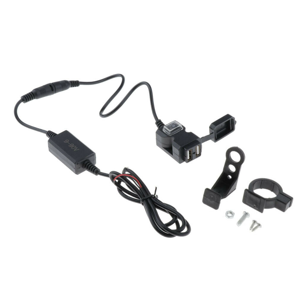 Waterproof Dual USB E-bike Handlebar Charger Socket  Switch