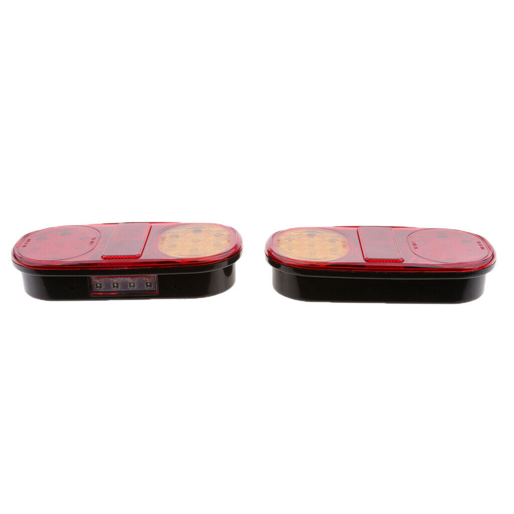 2pcs Truck Trailer Waterproof Tail Light Integrated Lamp Brake/Turn/Stop