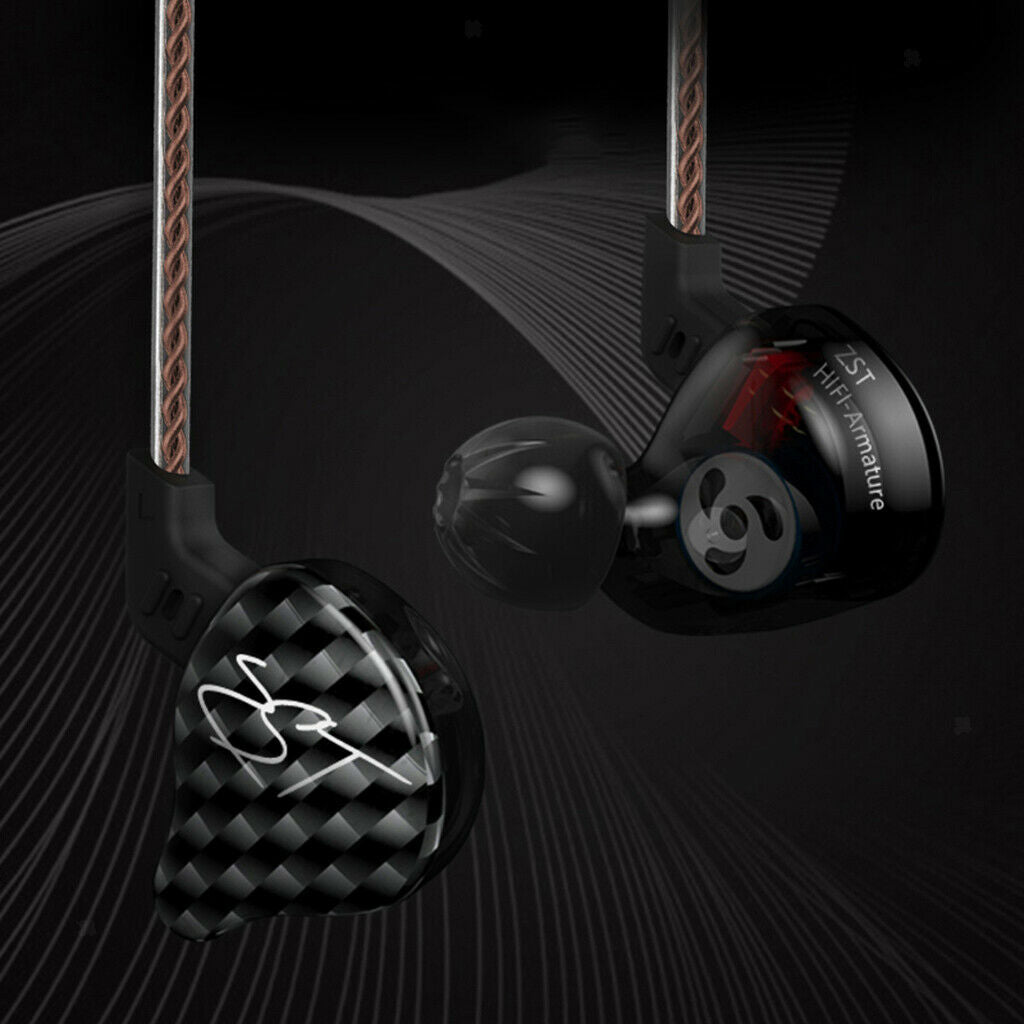 4BA+1DD Hybrid Earphone Headset HIFI Earbuds In Ear Monitor Headphones Black
