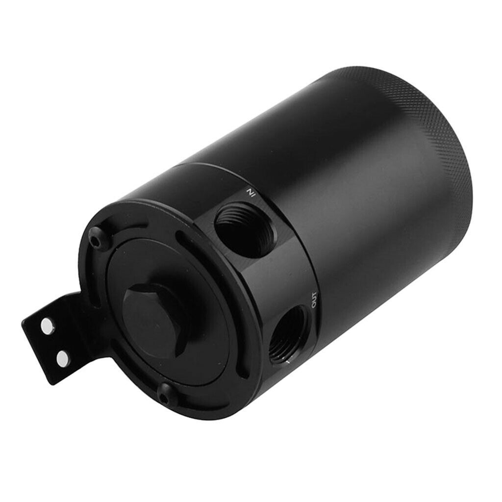 Racing Baffled 2-Port Oil Catch Can / Tank / Air-Oil Separator Universal