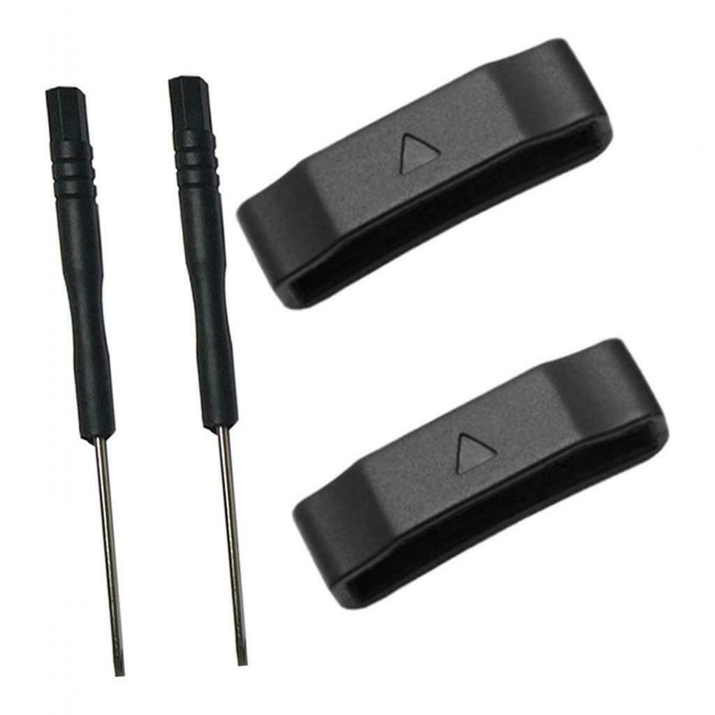 2Pcs 26mm Watch Fastener Ring Band Security Loop Holder for Garmin HR Black