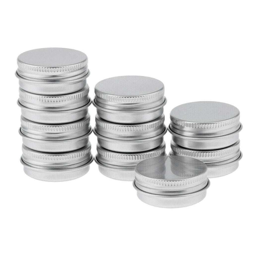 Lots 20 15ml Aluminium Makeup Lip Balm Tins Lotion Candles Powder Beads Jar
