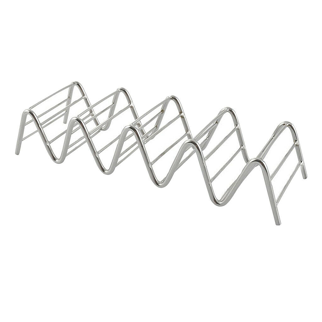 2x Taco Holder Stainless Steel -Taco Rack/Shells/Tray Serving Tray 4~5 Slots