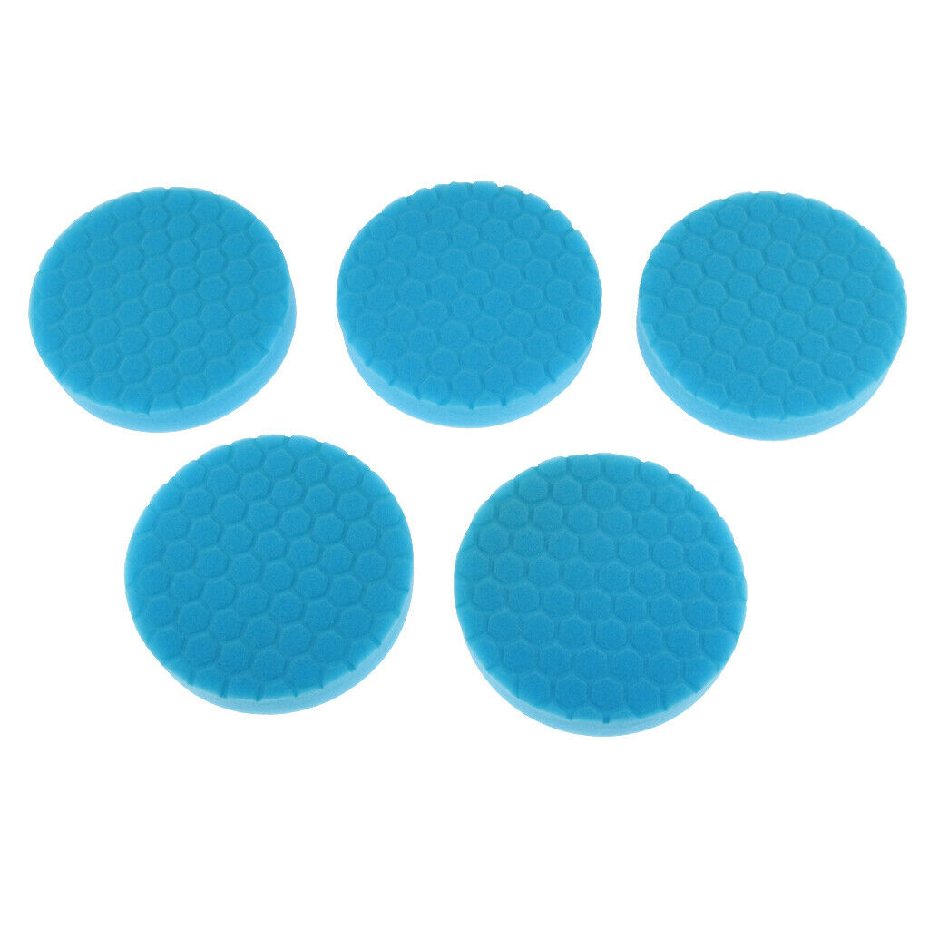 5pcs 3in Car Polishing Pads Buffing Sponge Pads Durable Cleaning Tool Blue