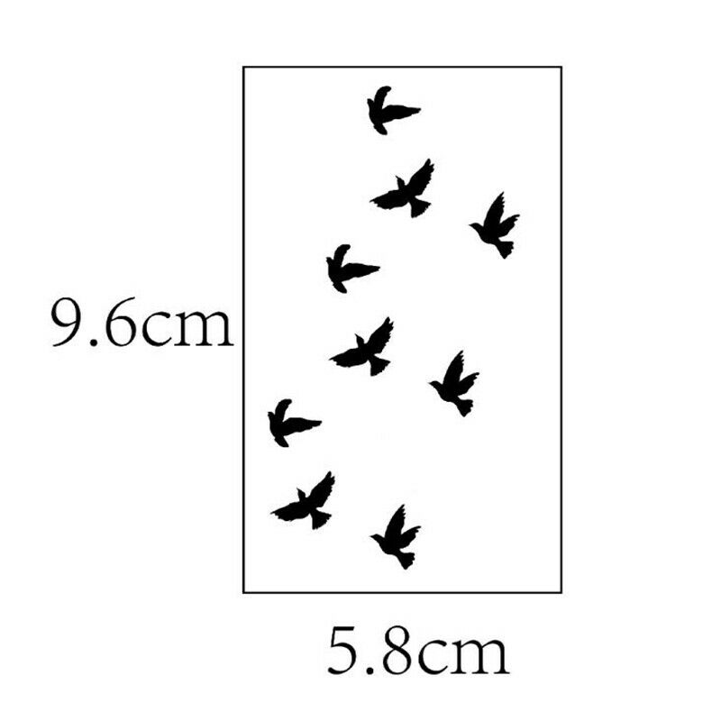 10Pcs/Set Unisex Waterproof Black Bird Shape Disposable Temporary Tattoo StiFCA
