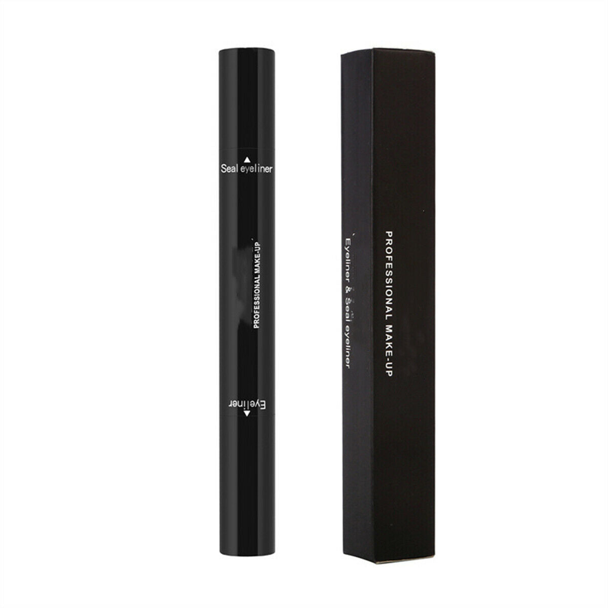 2 in 1 Eyeliner Stamp Waterproof Makeup Eyeliner Pencil Black Liquid
