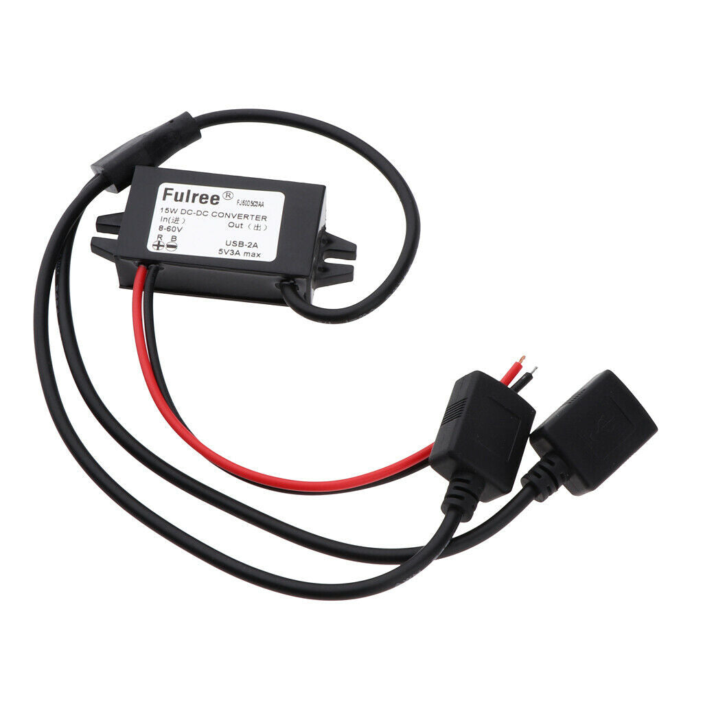 DC 8-60V to 5V 3A Power Supply Module Volt Inverter Board with Dual USB Adapter