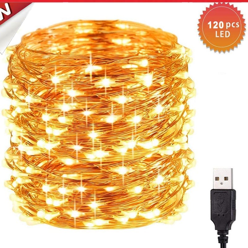 12m 120LED Strings Copper Wire Light Waterproof LED String Fairy Lights @