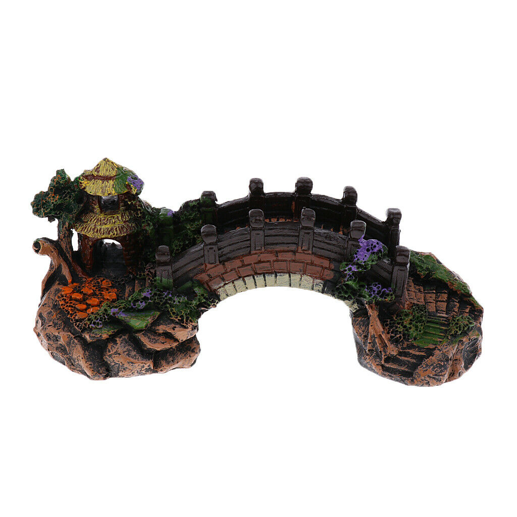 Water Ornament For Fish Tank Cave Decor Landscape Aquarium Arch Bridge S