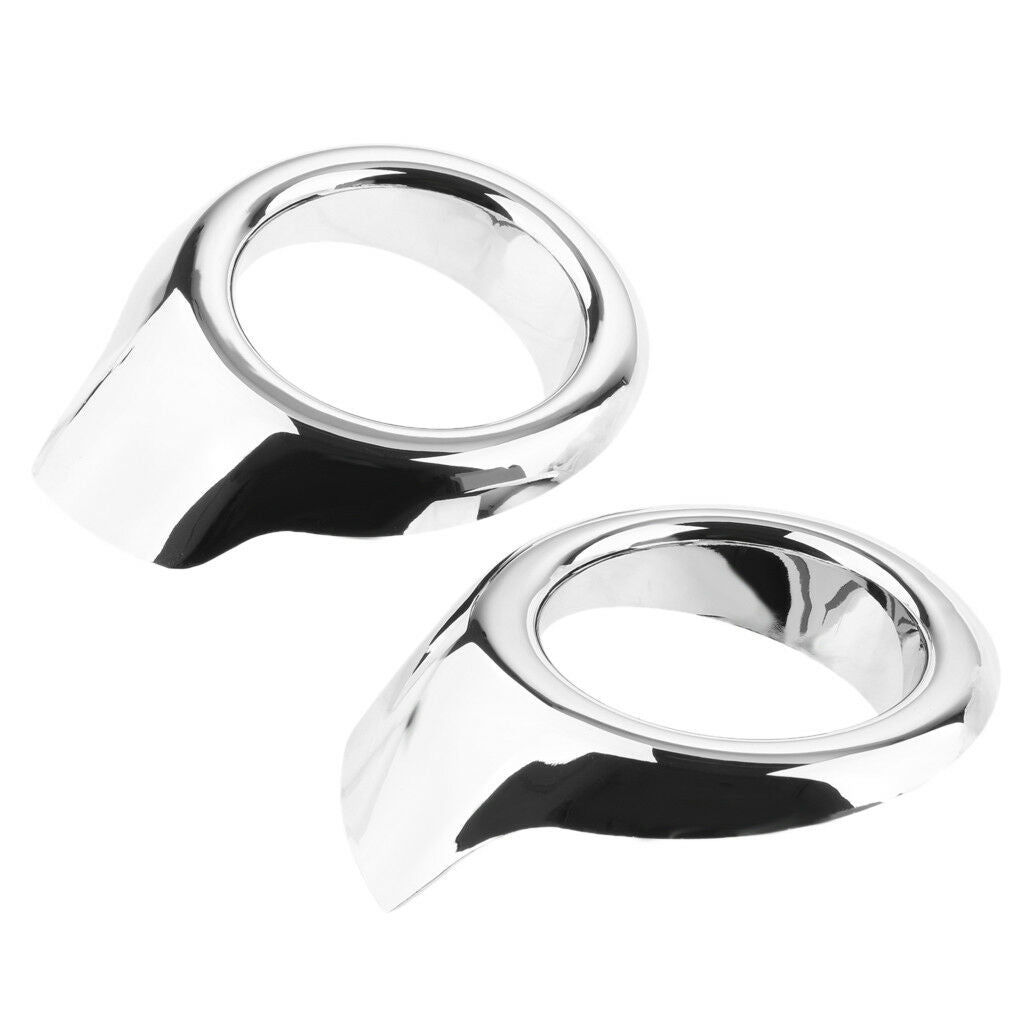 1 Pair Chrome Front Fog Light Lamp Circle Eyebrows Covers for Ford EcoSport