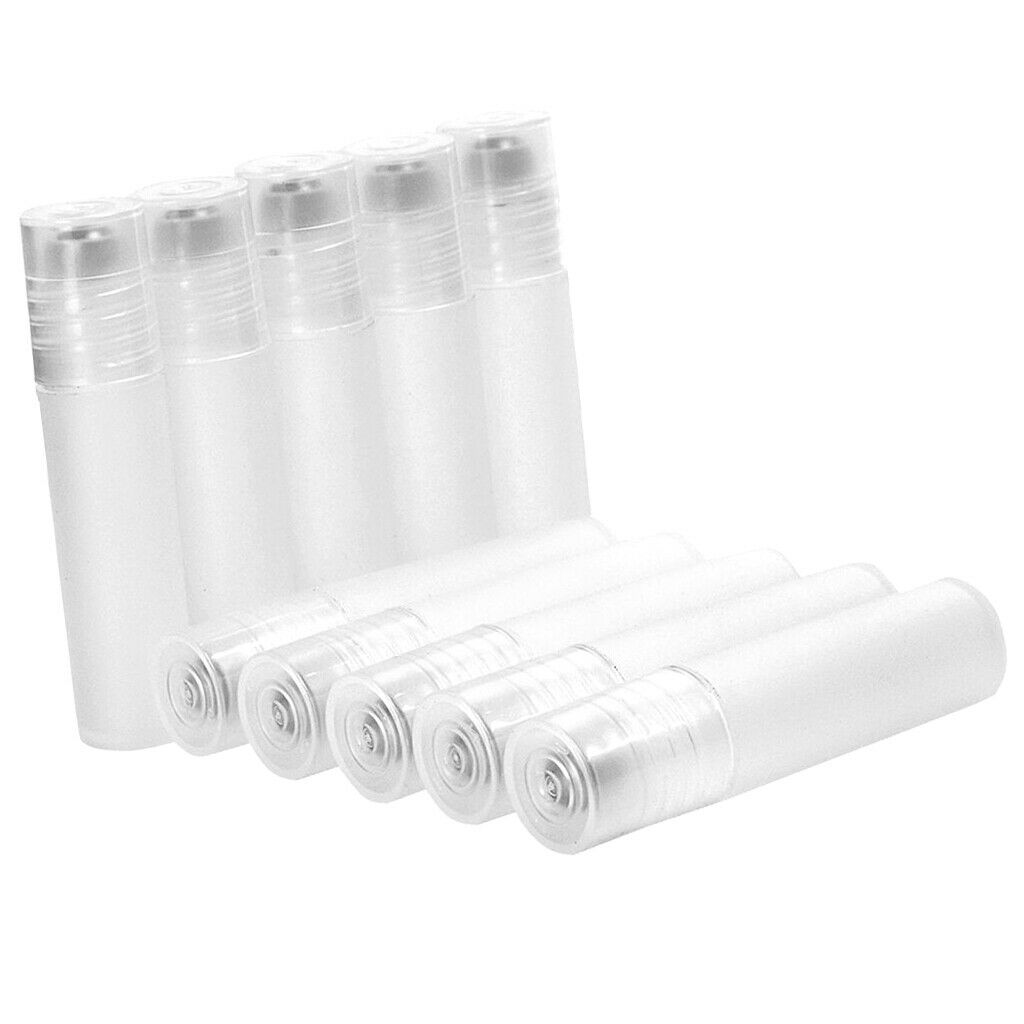 Pack of 10x 5ml Clear Empty Roller Ball Aromatherapy Roll-on Bottles Containers