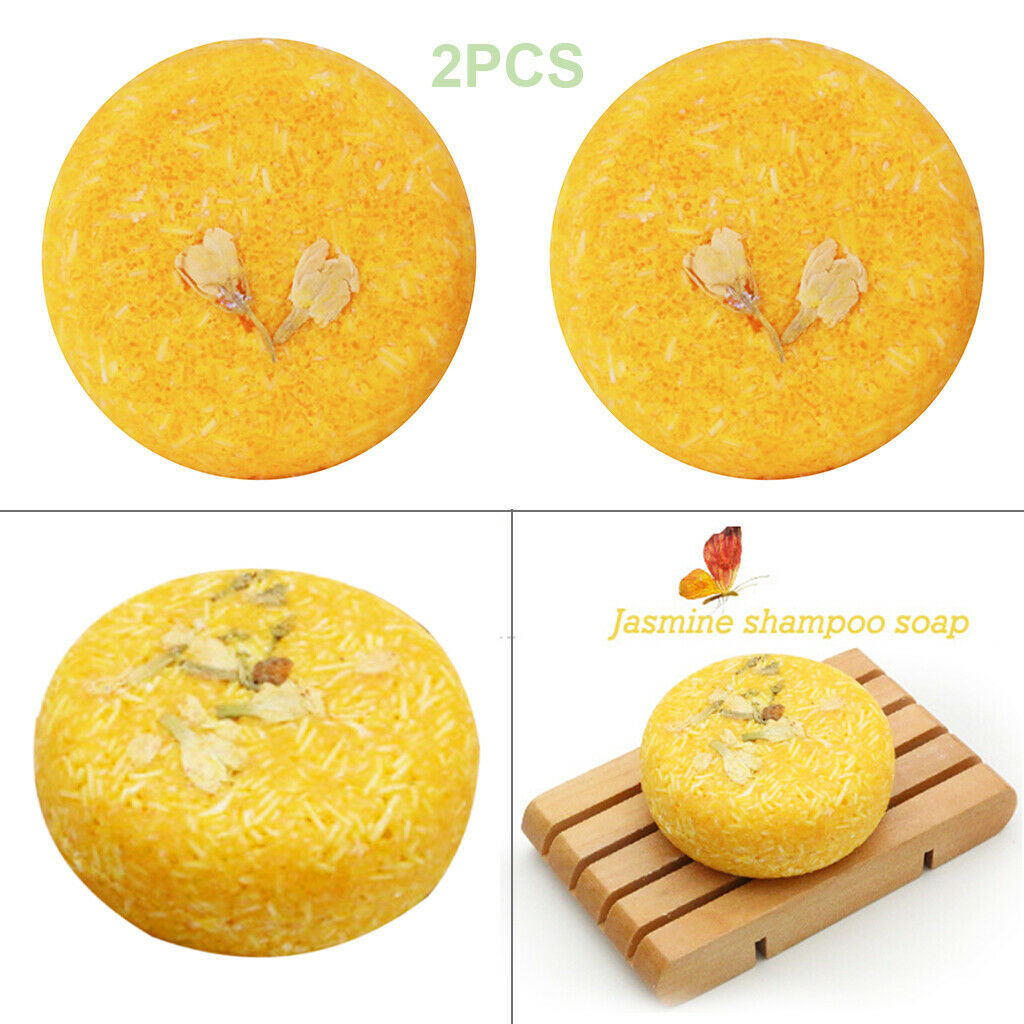2x Natural Organic Jasmine Shampoo Soap Bar No Silicone Oil Prevent Frizz
