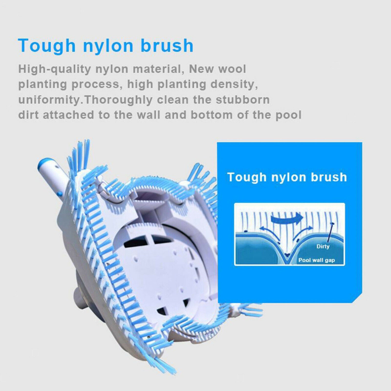 Pool Vacuum Brushing Suction Head Rotatable Hose Adapter Maintenance Tool