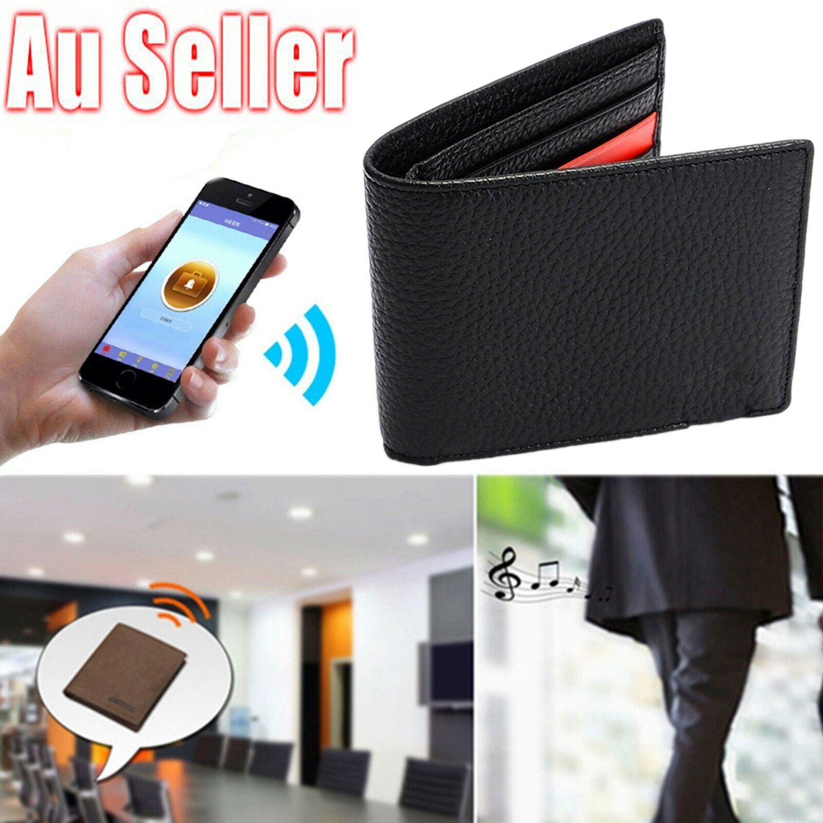 Bluetooth Leather  Wallet Anti Lost Anti Theft Tracker Cell Phone Finder AU