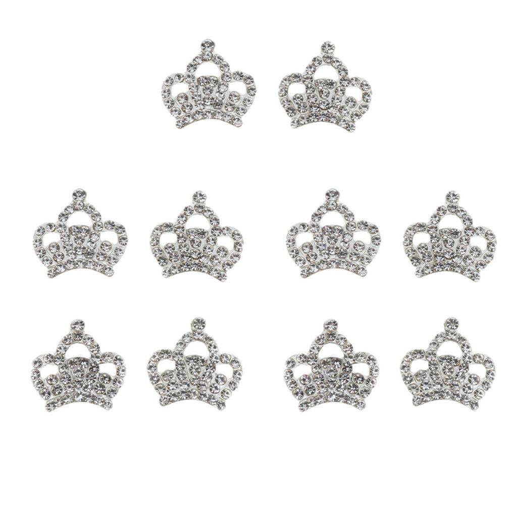 Rhinestone Crown Flatback Buttons Embellishments Crafts Craft Stick On