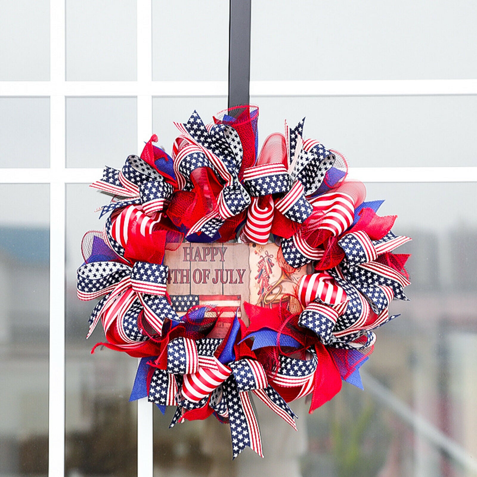 Silk Independence Day Wreath 16'' Garland Door Farmhouse Wall Wedding Decor