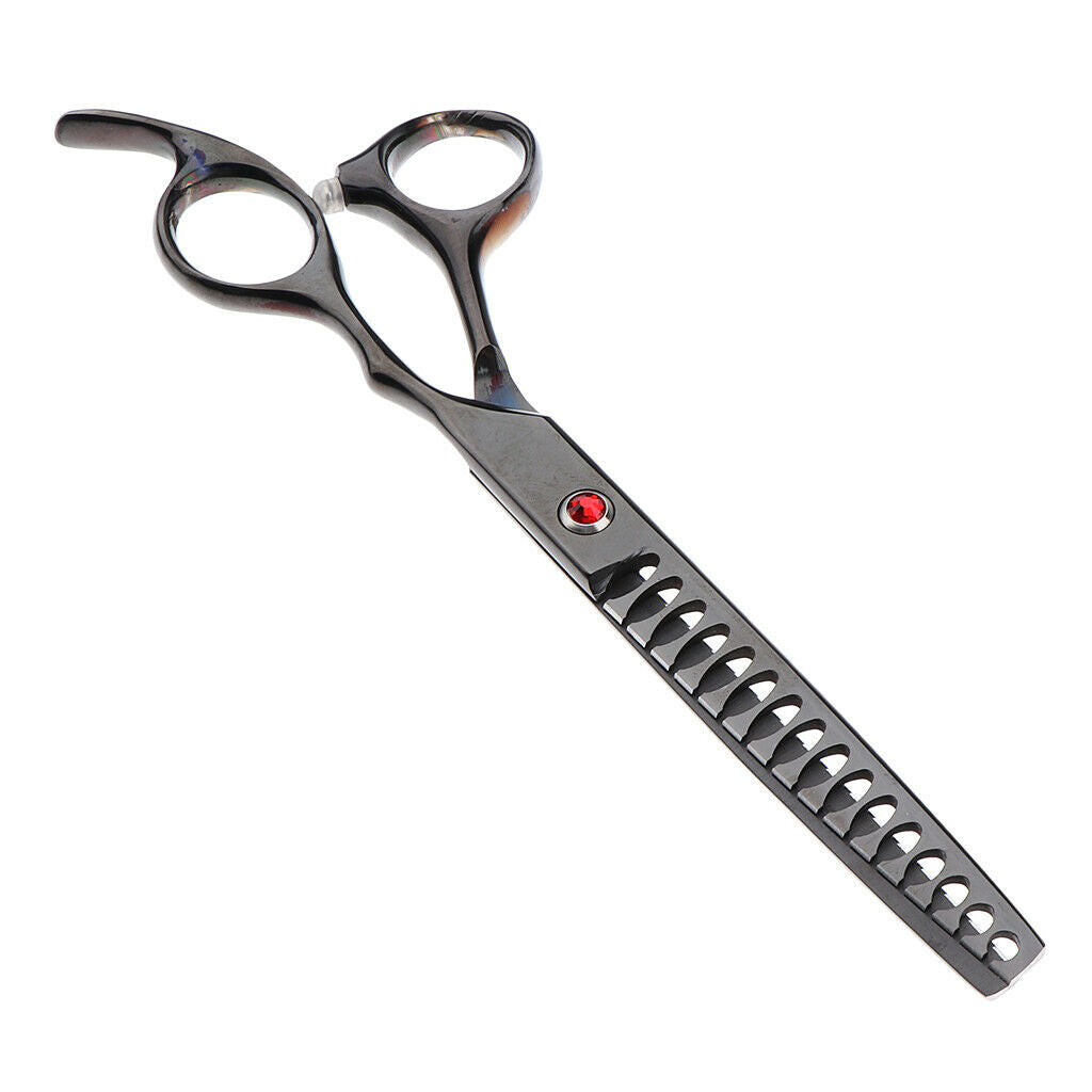 Teeth Fishbone Scissors Pets Grooming Thinning Shears Salon Hairdressing Black