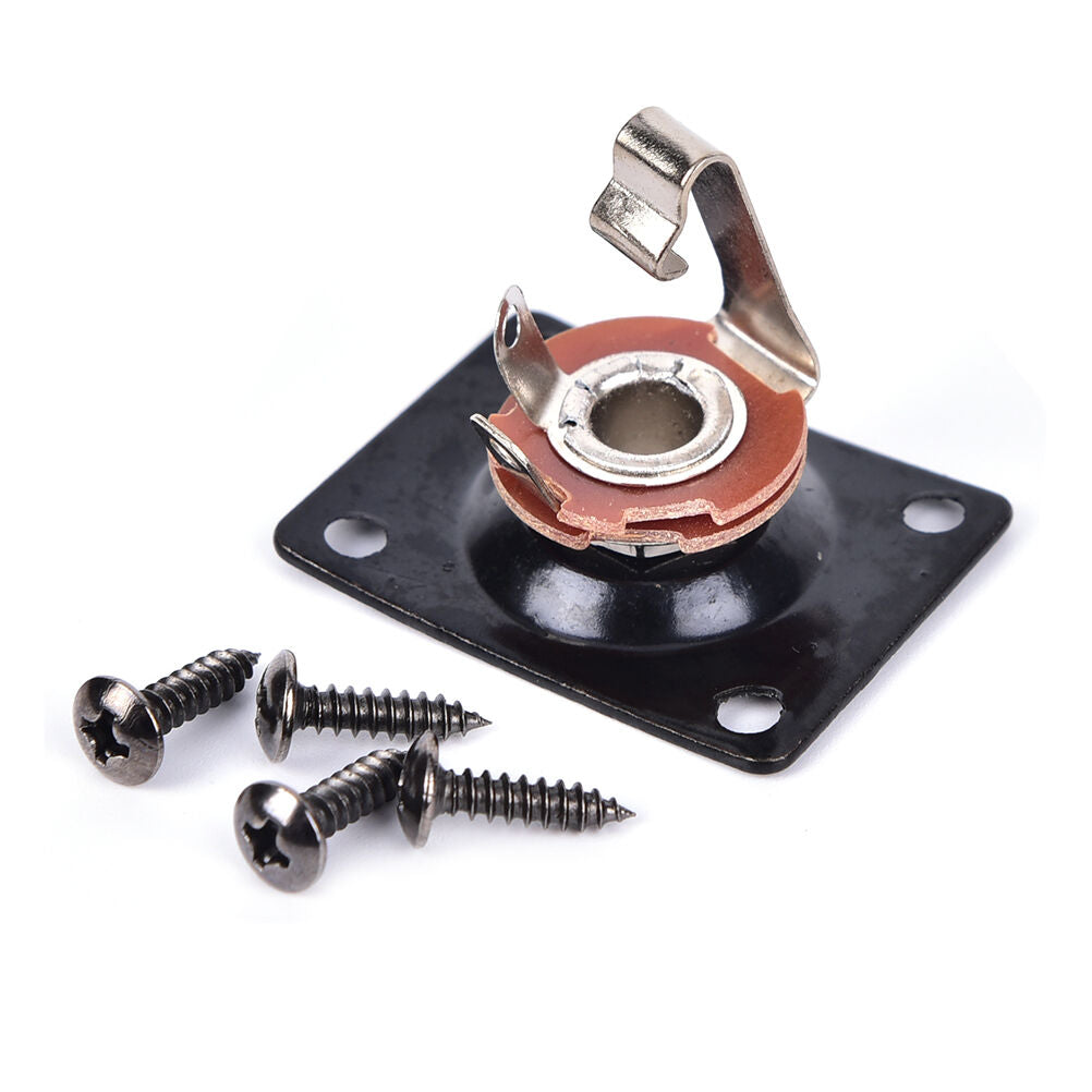 black Square Style New Guitar Jack Plate , Output Socket Chrome Rectangle.l8