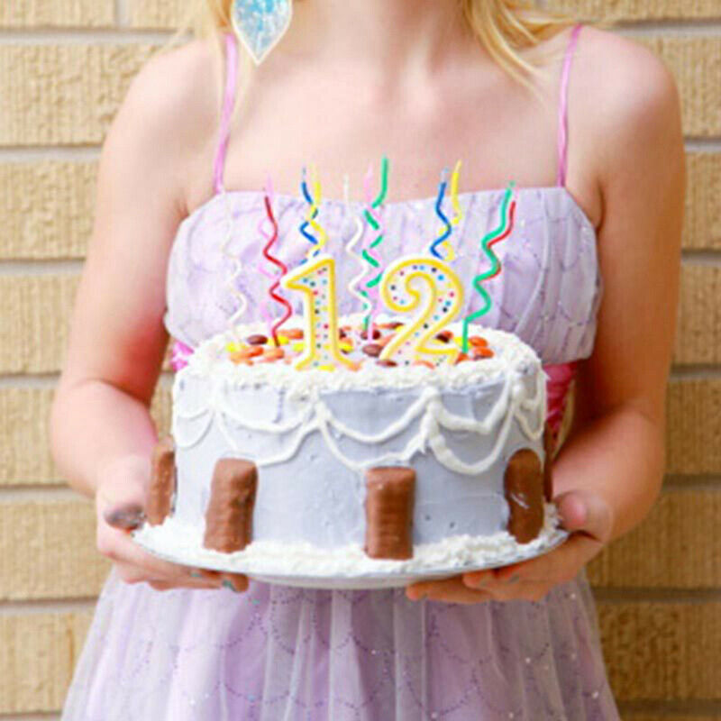 8pcs/set Long curve cake candles mix color birthday wedding party suppli.l8