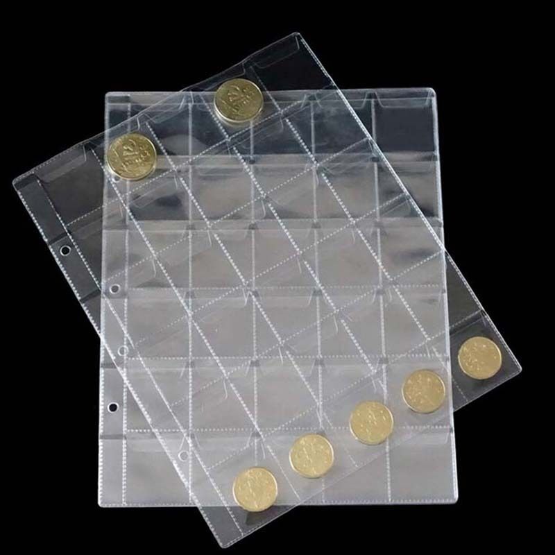 10x Pages 30 Pockets Plastic Coin Holders Storage Collection Money Album Case FL