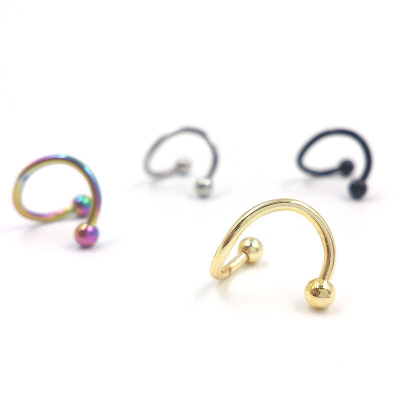 4x Stainless Steel Flexo Twist Helix Cartilage  Lip Nose Ring Earring Pier.l8