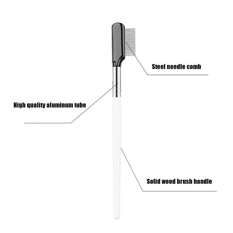 Steel Eyebrow Eyelash Dual-Comb Extension Brush Metal Comb Cosmetic Makeup TFCA